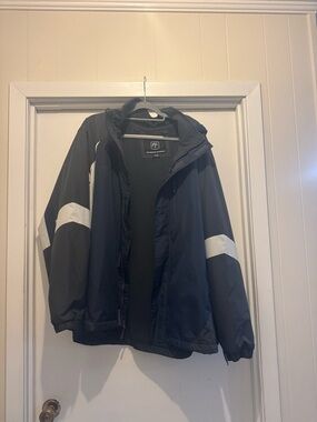 Men's Hooded Performance Jacket in Navy and White by Flight-Tech